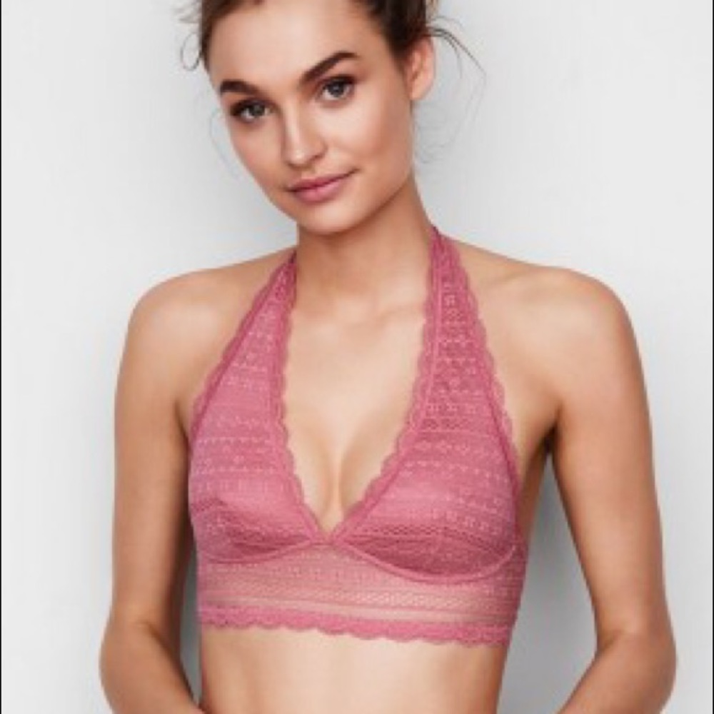 Victoria Secrets Lace Bralette Halter long line